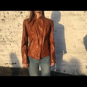 Andrew Marc Brown Leather Jacket